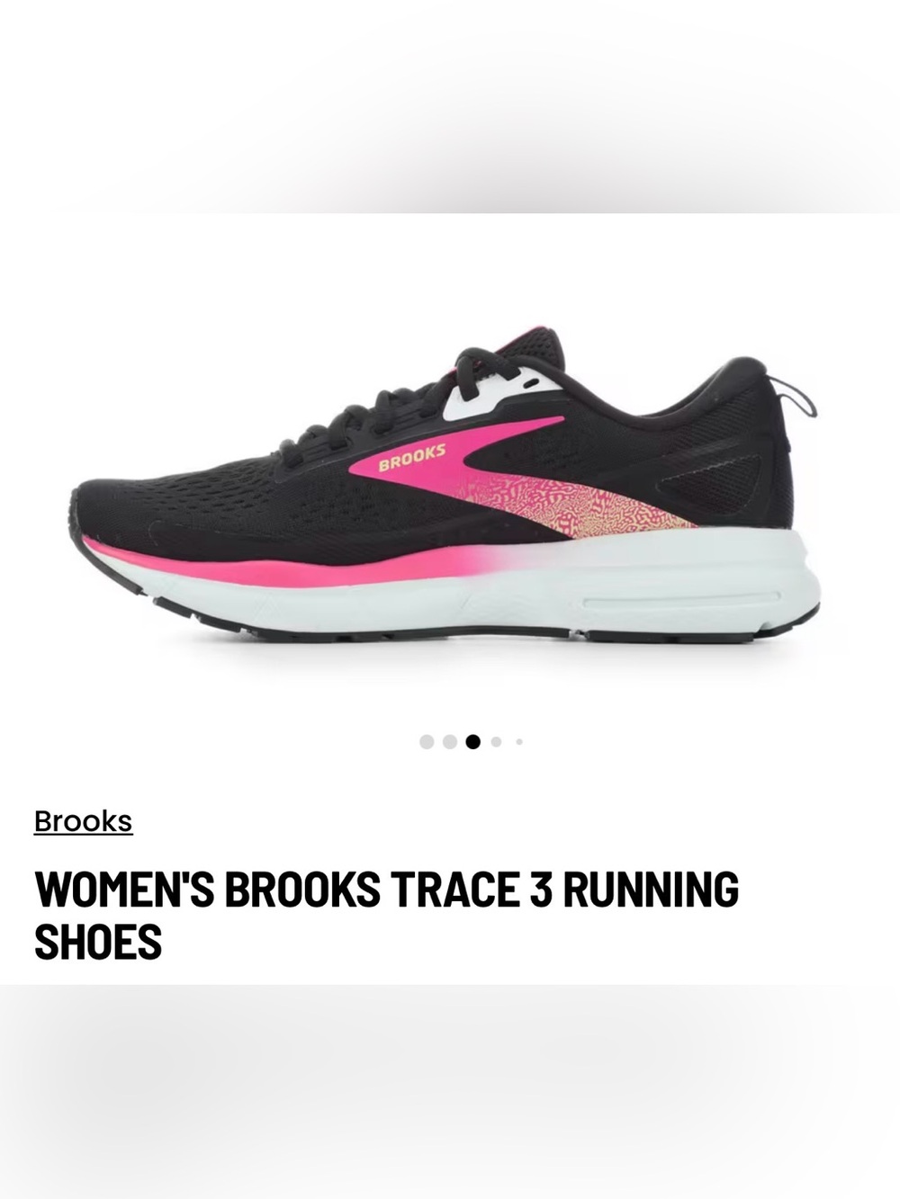 Brooks Women's Trace 3 Running Shoes in Black and Hot Pink